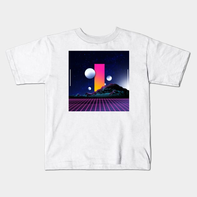 Retrowave mount Kids T-Shirt by WERFL